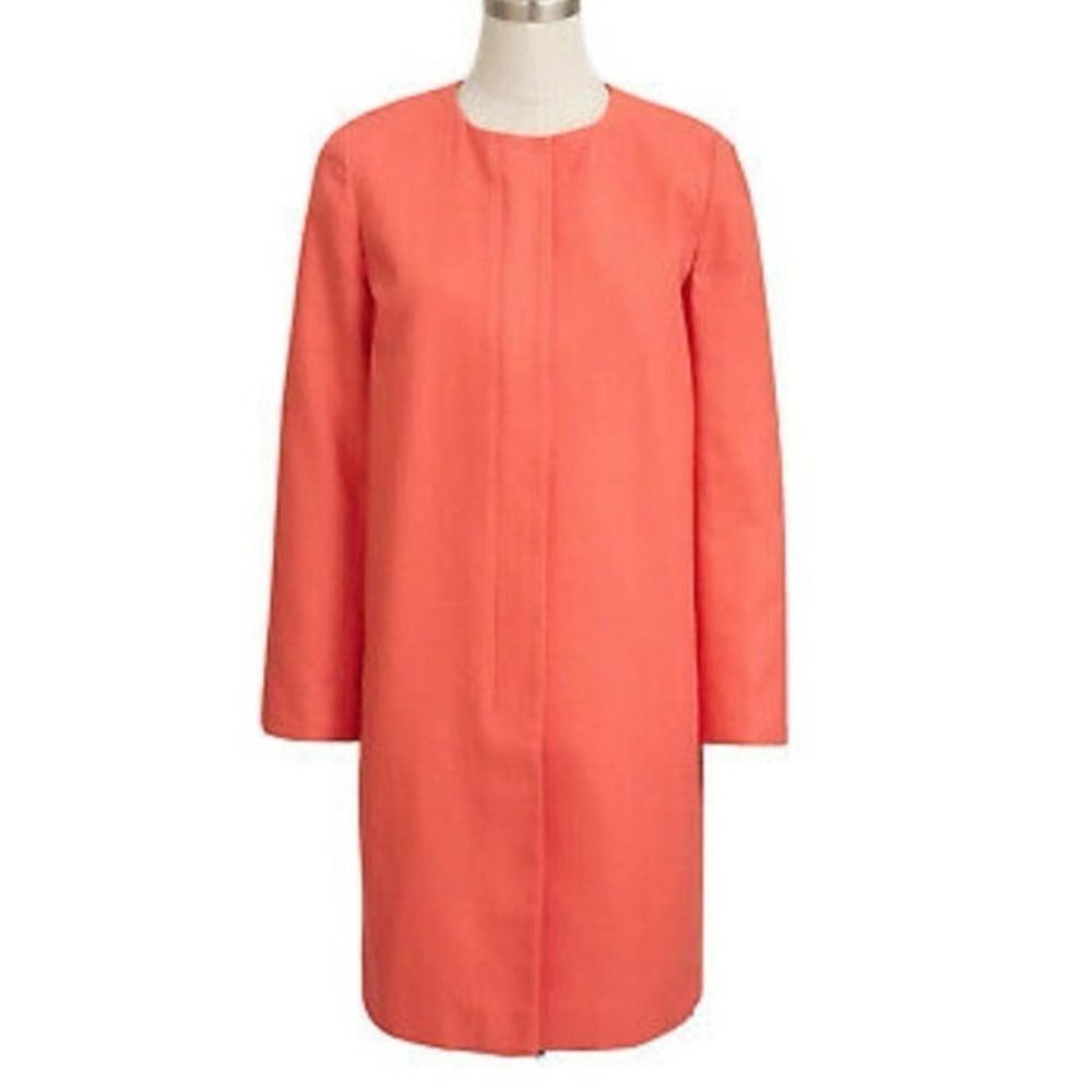 J Crew Collarless Cotton Jacket